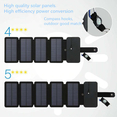 Chargeur De Panneau Solaire Portable 8W