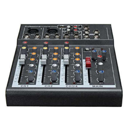 Mixeur Professionnel De Karaoké | Console De Mixage Audio 4 Canaux Studio Amplificateur Audio Mini Microphone Numérique Carte De Mixage Sonore
