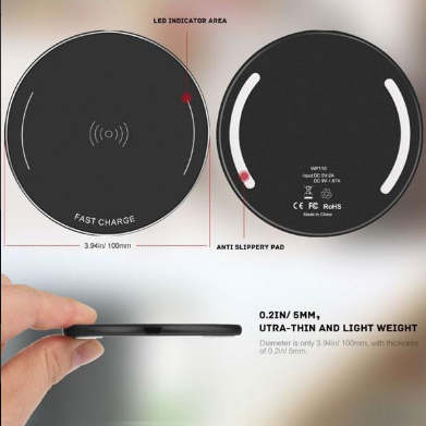 10W Chargeur Sans Fil Ultra Mince Pad De Charge Rapide