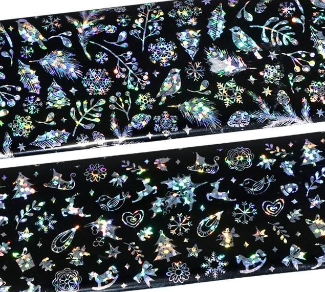 Sticker Ongles Laser Holographique De Noël