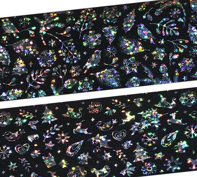 Sticker Ongles Laser Holographique De Noël