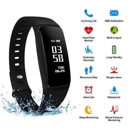 Fitness Tracker Étanche-Montre Intelligente-Bracelet Intelligent