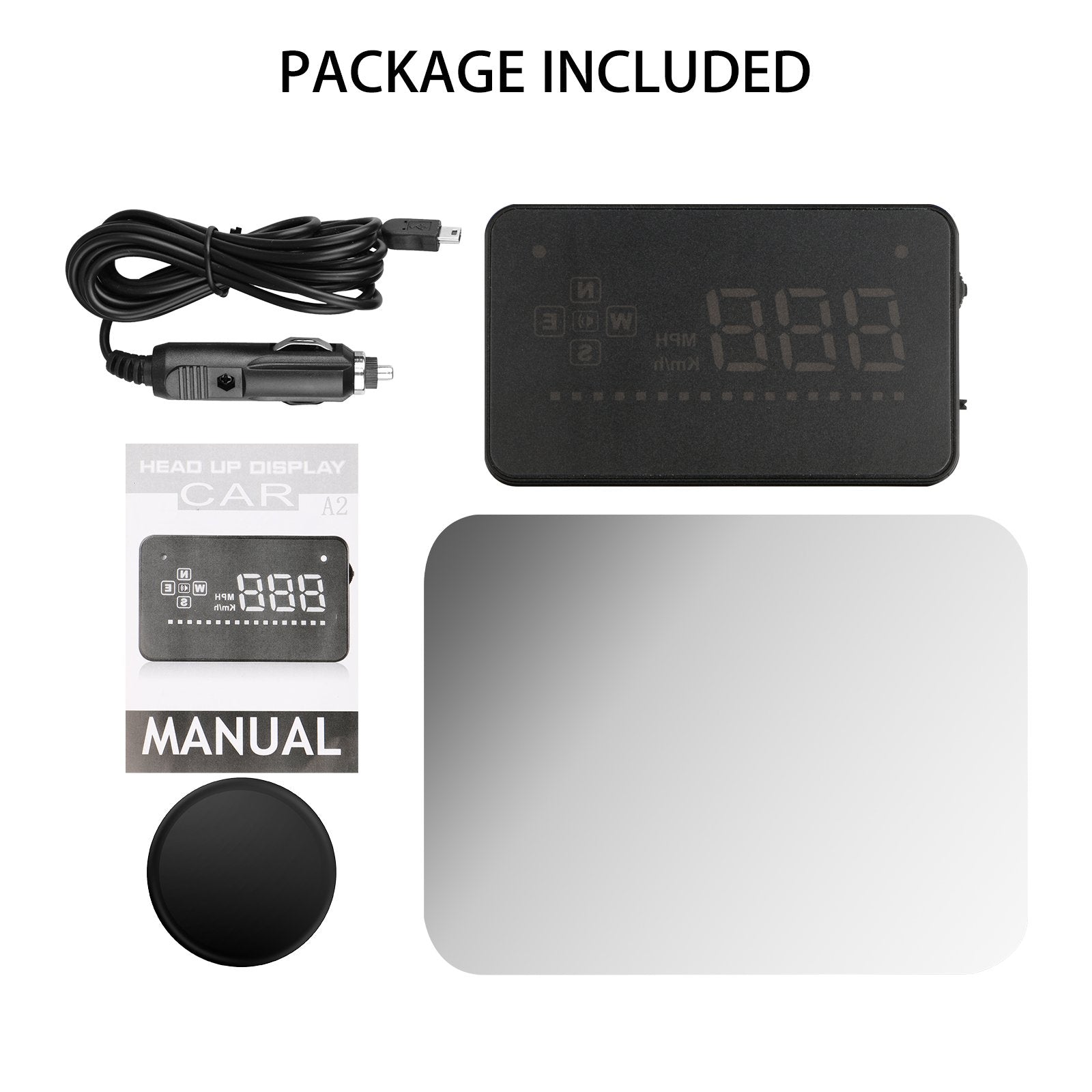 Projecteur De Compteur De Vitesse Hud Project Mph/Km De Voiture Numérique Gps Tête Haute Fenêtre D'Alarme D'Alarme Fatiguée