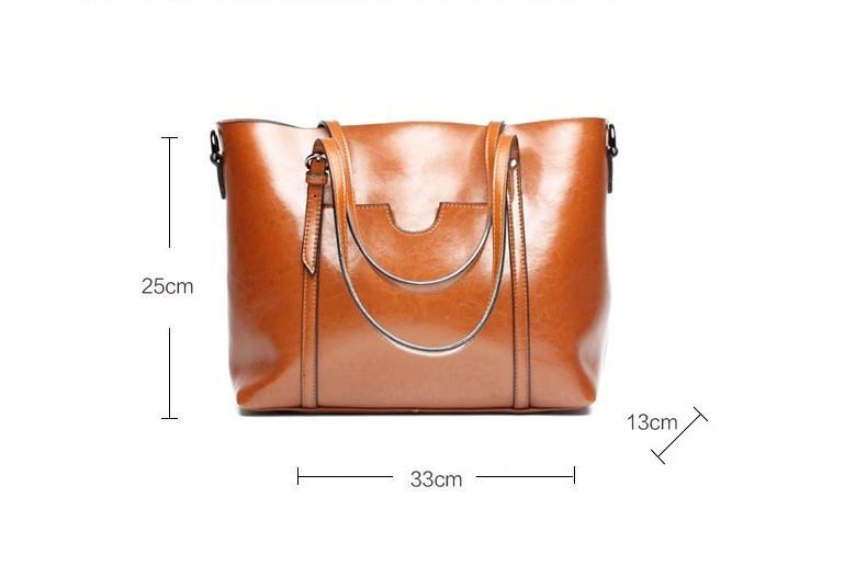 Sac À Bandoulière À Grande Capacité En Cuir Véritable Pour Femme
