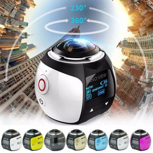 Dash Cam 360 Wifi-Caméra Panoramique 4K