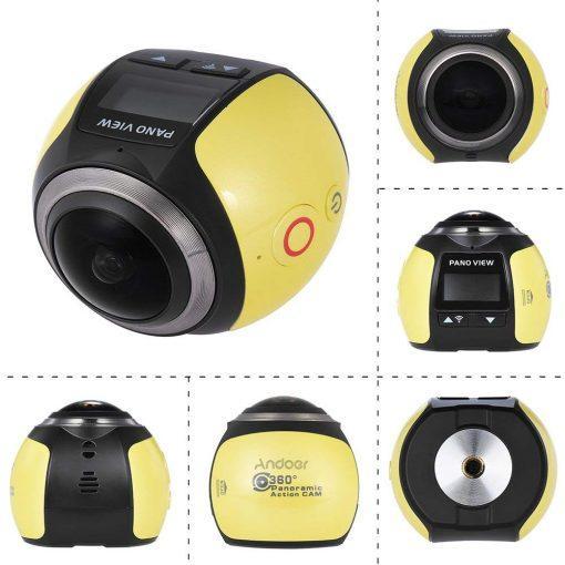 Dash Cam 360 Wifi-Caméra Panoramique 4K