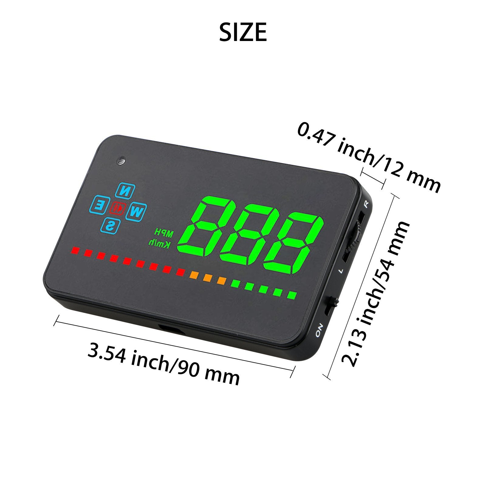 Projecteur De Compteur De Vitesse Hud Project Mph/Km De Voiture Numérique Gps Tête Haute Fenêtre D'Alarme D'Alarme Fatiguée