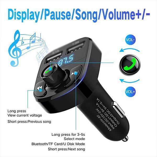 Transmetteur Fm Bluetooth Multifonction Automobile
