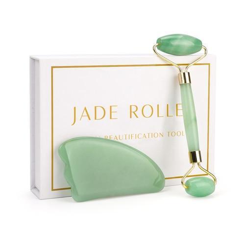 Original Roller Jade Et Gua Sha Tools Set Anti-Âge Visage Rouleau