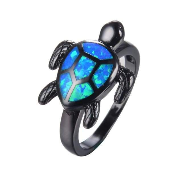 Bague Tortue Opale Feu Bleu