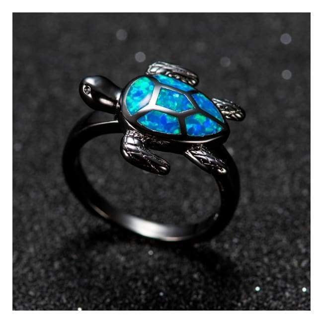 Bague Tortue Opale Feu Bleu