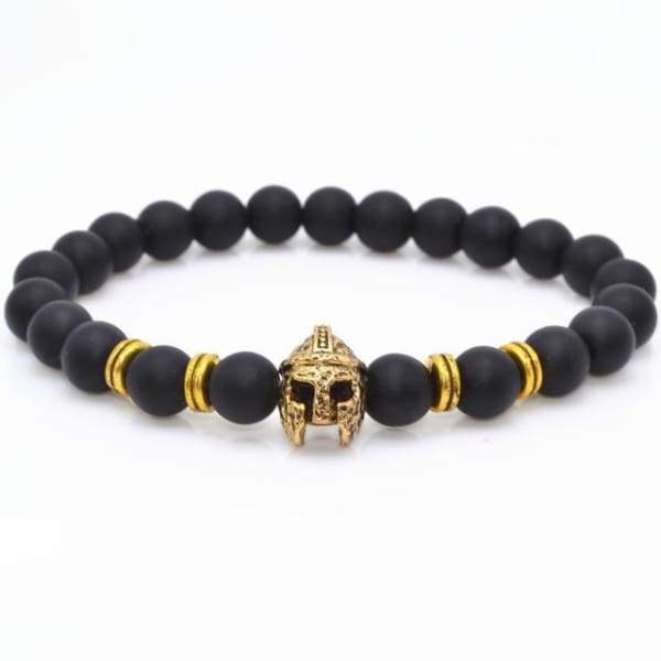 Bouddha-Hibou-Lion-Casque-Bracelets De Lave Noir Léopard