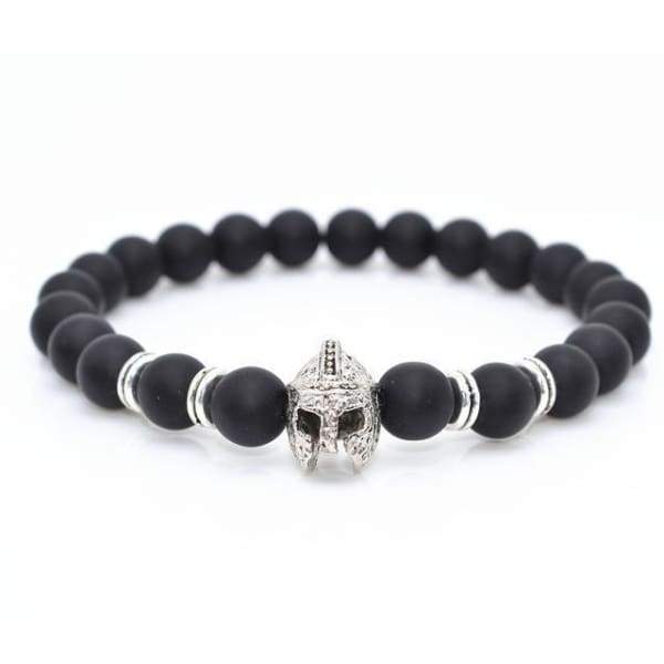 Bouddha-Hibou-Lion-Casque-Bracelets De Lave Noir Léopard