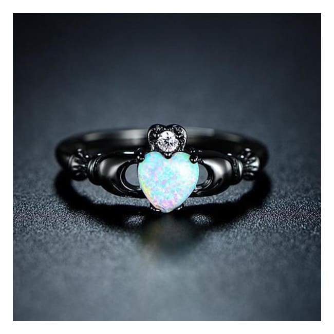 Bague Coeur Opale De Feu