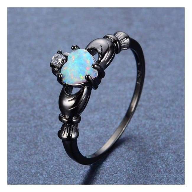 Bague Coeur Opale De Feu