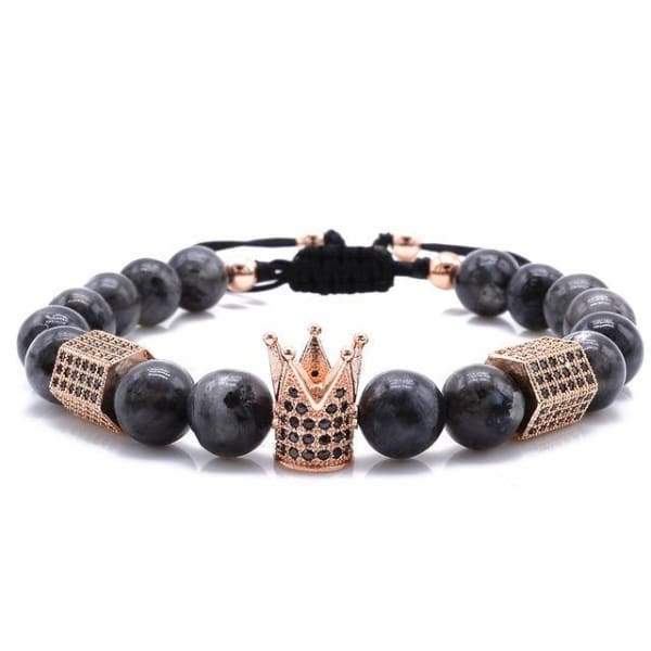 Collection De Bracelets Couronne Et Hexagone Avec Pierre Naturelle