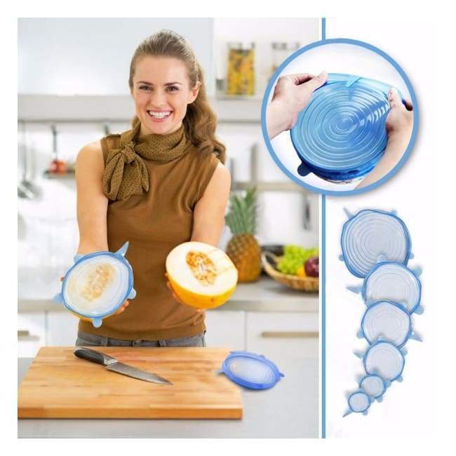 Couvercles Étirables En Silicone Pour Cuisine (Ensemble De 6)