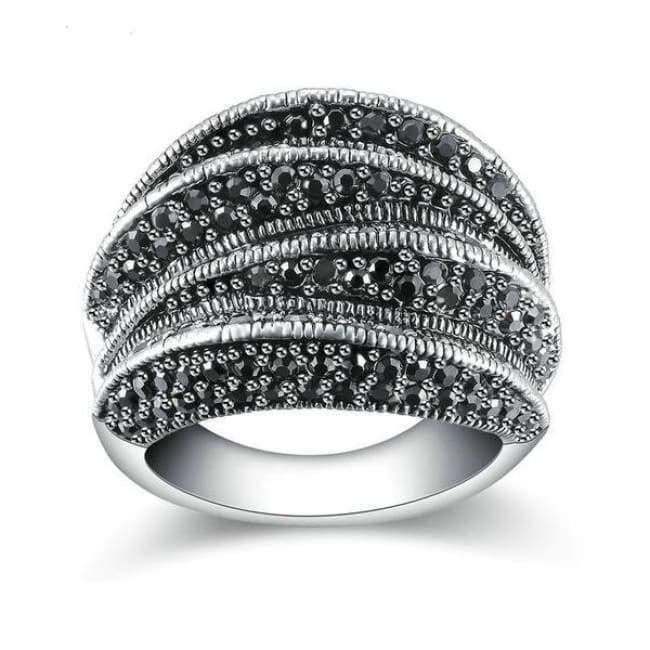 Bague Grande Marcassite Pavée