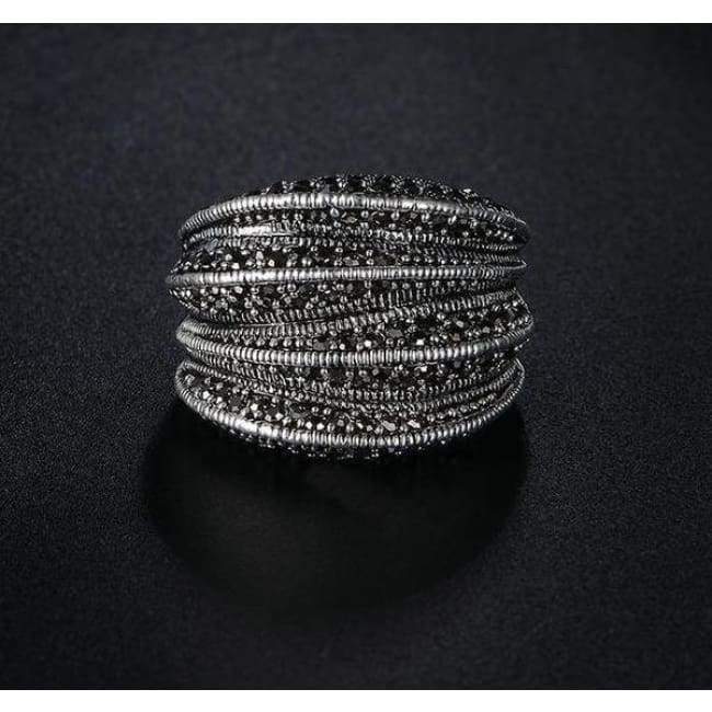 Bague Grande Marcassite Pavée