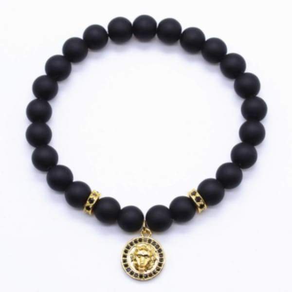Charm Tete De Lion Avec Perles Noires Mat
