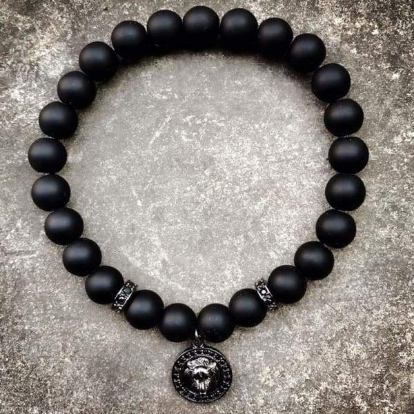 Charm Tete De Lion Avec Perles Noires Mat