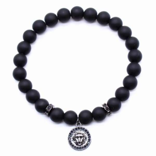Charm Tete De Lion Avec Perles Noires Mat