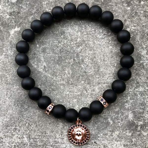 Charm Tete De Lion Avec Perles Noires Mat
