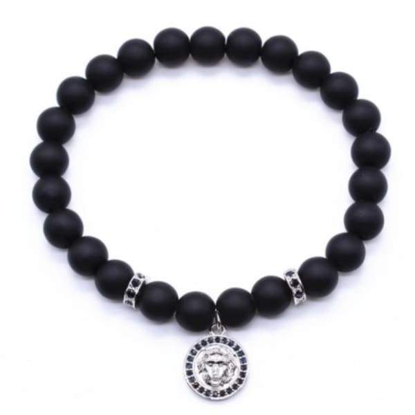 Charm Tete De Lion Avec Perles Noires Mat