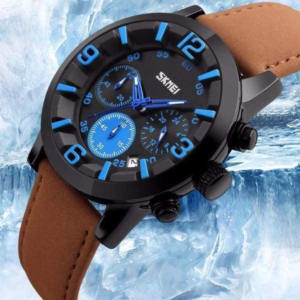 Montres Bracelet Multifonctions De Quartz En Cuir De Luxe