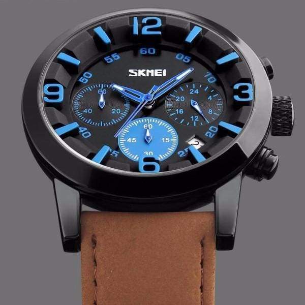 Montres Bracelet Multifonctions De Quartz En Cuir De Luxe
