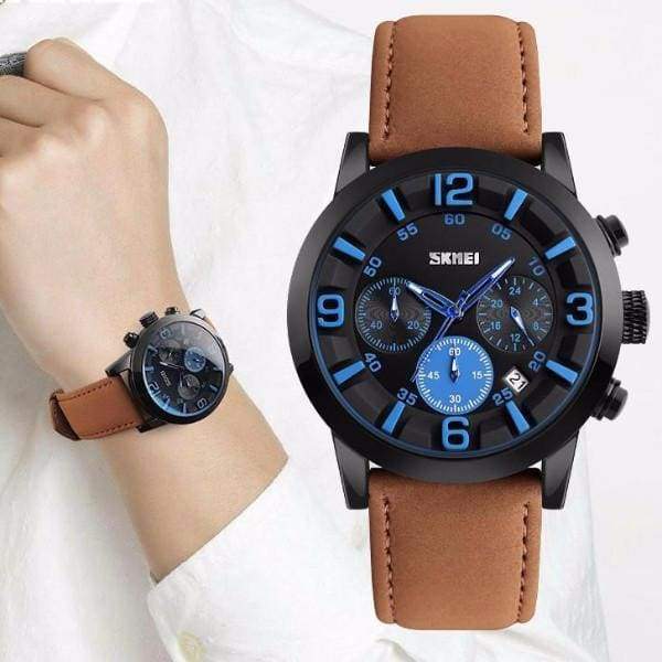 Montres Bracelet Multifonctions De Quartz En Cuir De Luxe