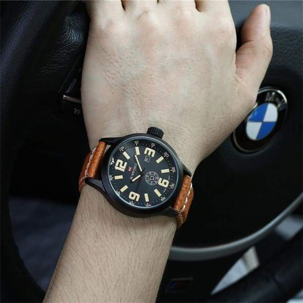 Montre Sport En Cuir Pour Homme
