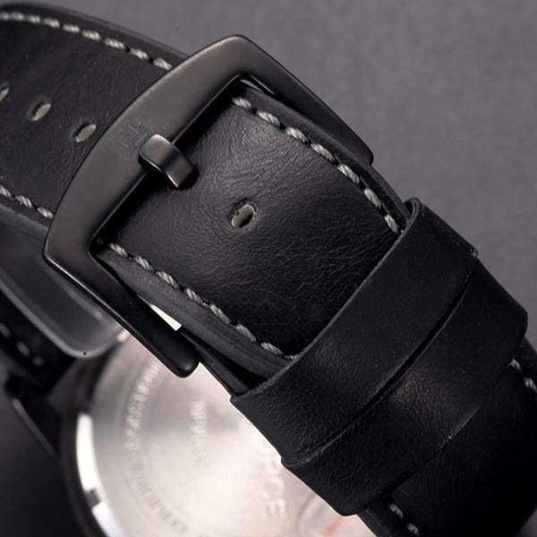 Montre De Sport À Quartz Avec Bracelet En Cuir Pour Homme