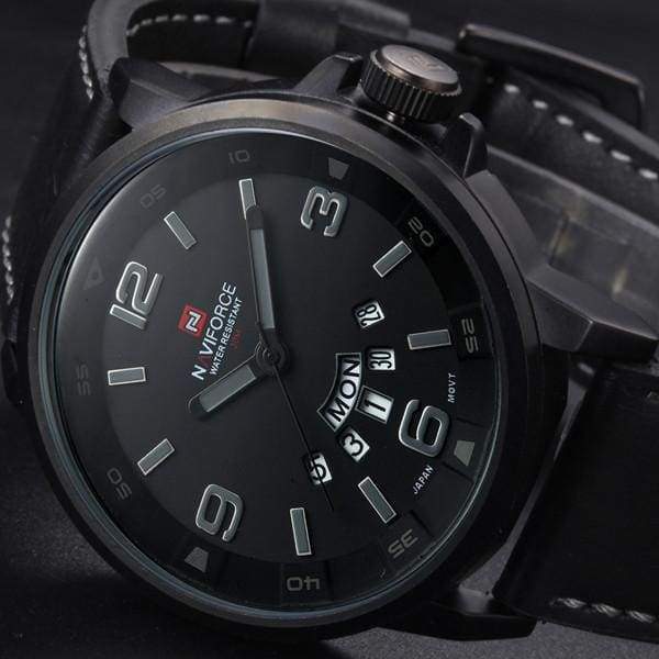 Montre De Sport À Quartz Avec Bracelet En Cuir Pour Homme