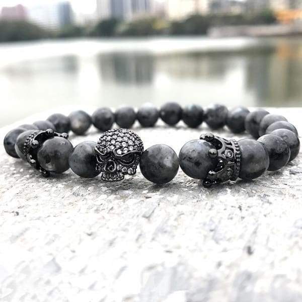 Bracelet En Perles De Labradorite Noir Naturel