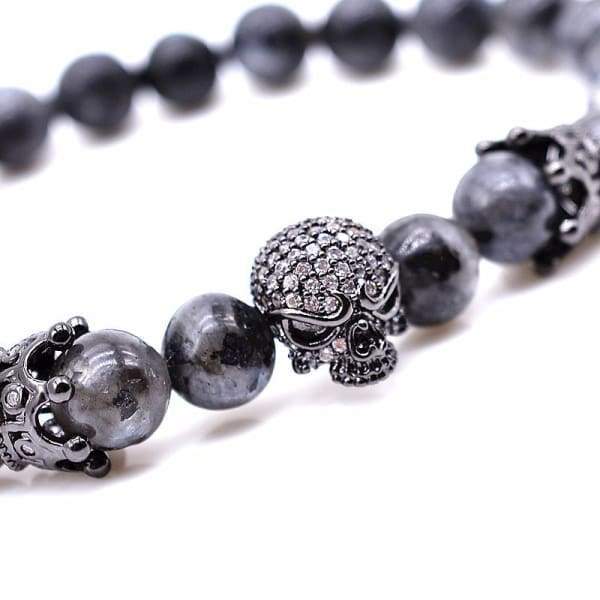 Bracelet En Perles De Labradorite Noir Naturel