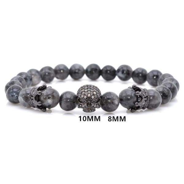 Bracelet En Perles De Labradorite Noir Naturel