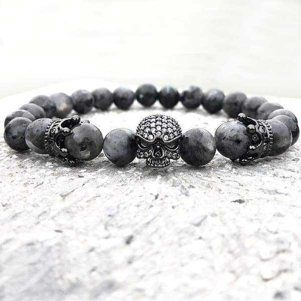 Bracelet En Perles De Labradorite Noir Naturel