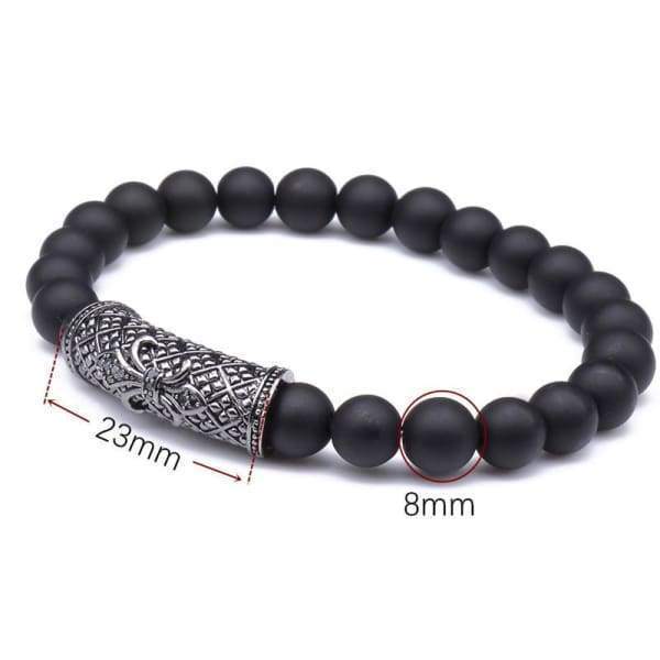 Nouveau Bracelet À Breloques Avec Pierres Noires