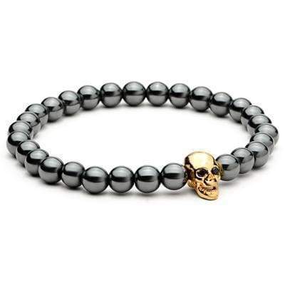 Bracelet Perlé Pierre Crâne Et Hématite
