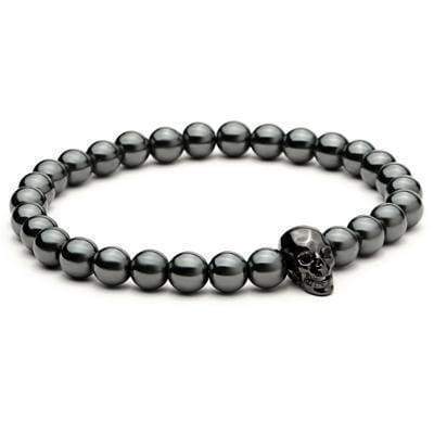 Bracelet Perlé Pierre Crâne Et Hématite