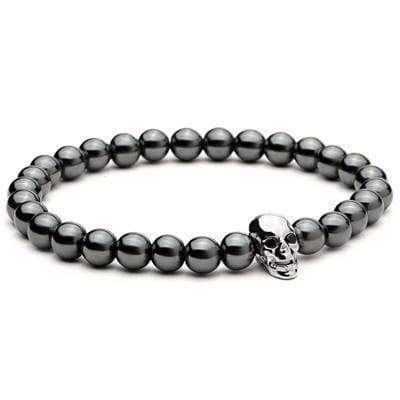 Bracelet Perlé Pierre Crâne Et Hématite