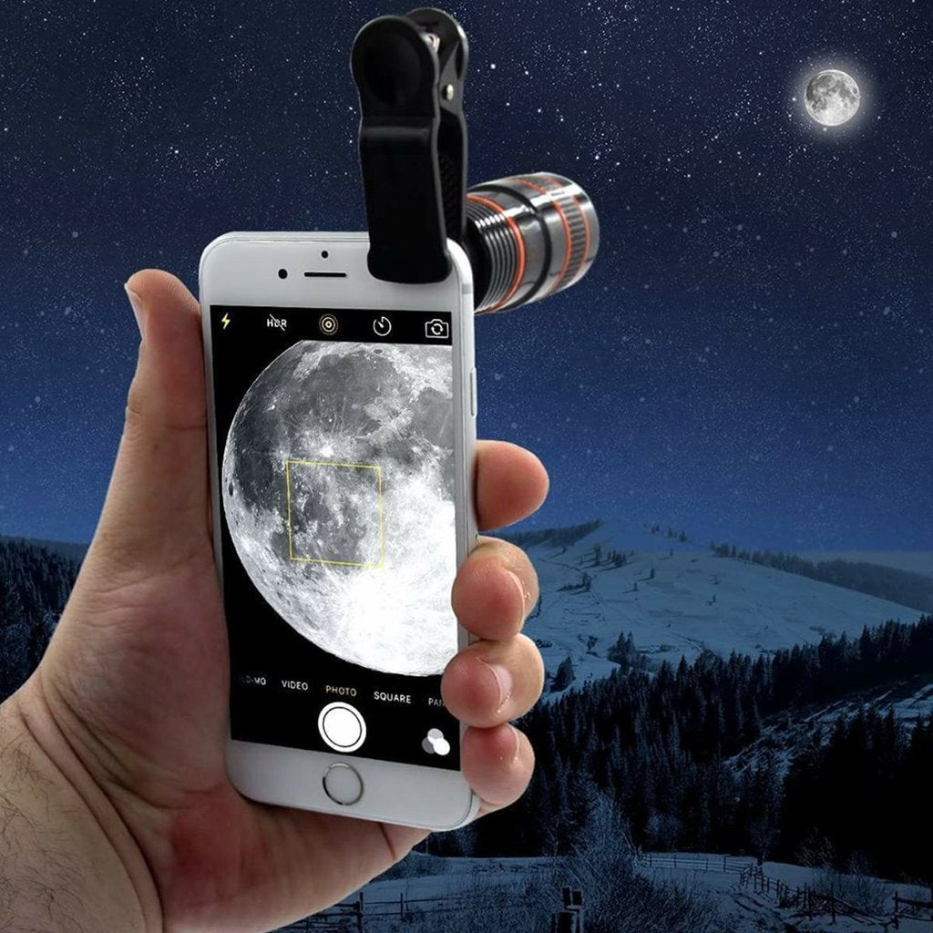 Objectif Téléobjectif Hd Avec Zoom 12X Thinkzoom Pour Iphone, Samsung Et Smartphones Android