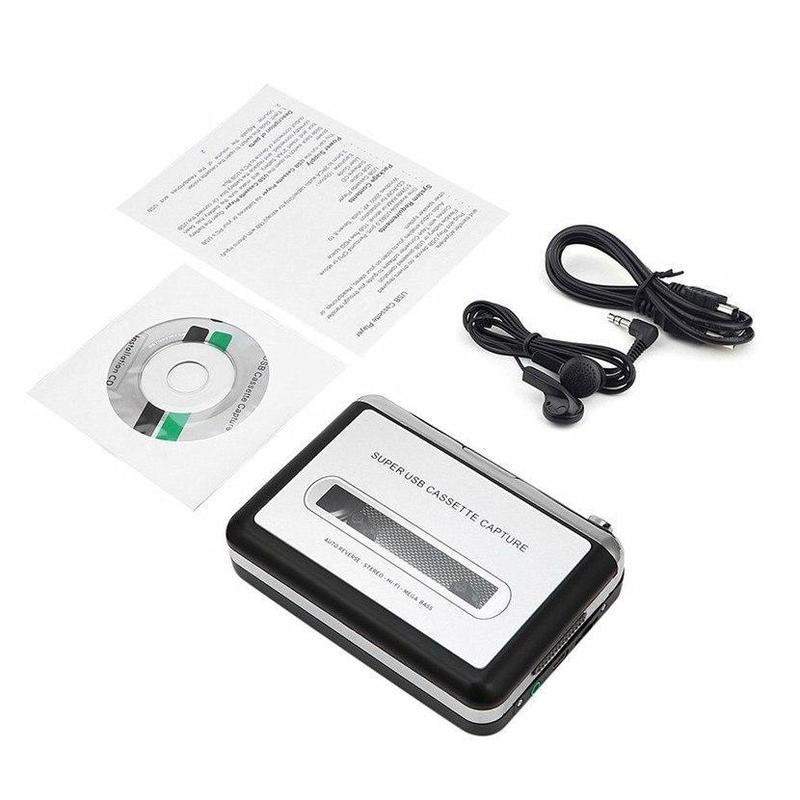 Cassette USB vers PC convertisseur de bande vers MP3 lecteur de musique mp3  convertisseur de commutateur de CD Capture Audio lecteur de musique avec  casque 