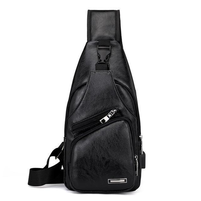 Sac À Bandoulière En Cuir Avec Port De Chargement