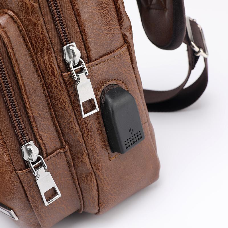 Sac À Bandoulière En Cuir Avec Port De Chargement