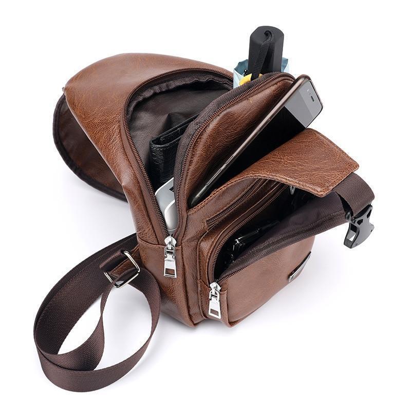 Sac À Bandoulière En Cuir Avec Port De Chargement