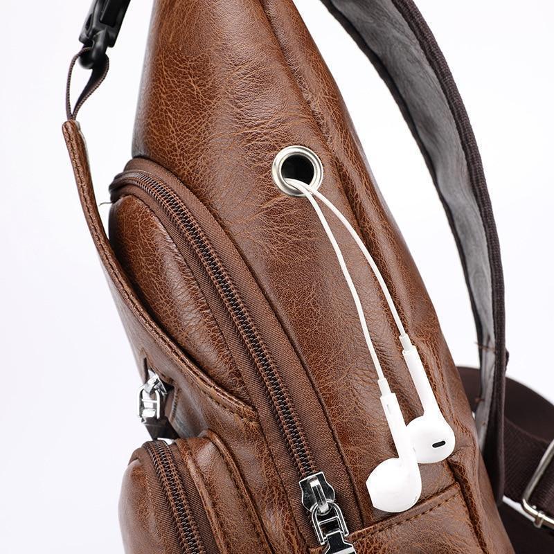 Sac À Bandoulière En Cuir Avec Port De Chargement
