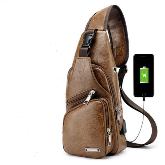 Sac À Bandoulière En Cuir Avec Port De Chargement
