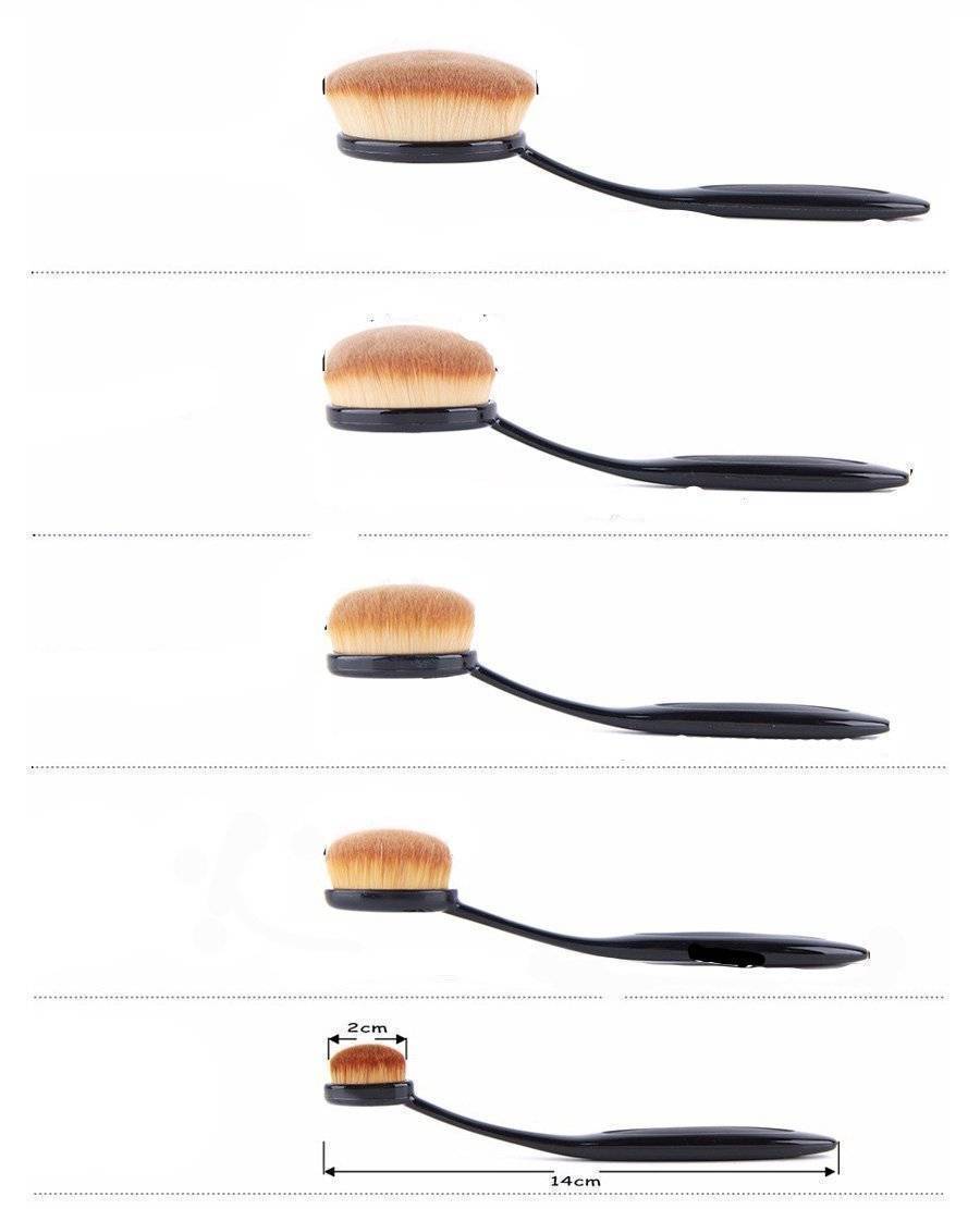 Pinceau Maquillage Ovale Professionnel 10Pcs Or Rose